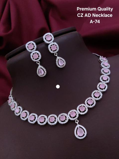 Premium quality cz ad necklace a 74 Imitation jewellery market in Kolkata